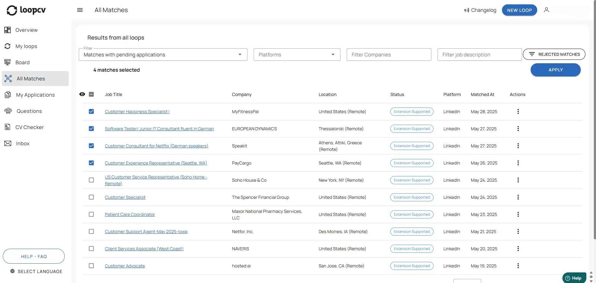 Loopcv Dashboard